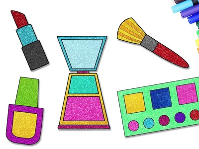 Cómo dibujar un kit de maquillaje con glitter - Dibujos sencillos | Chiki-Arte Aprende a Dibujar