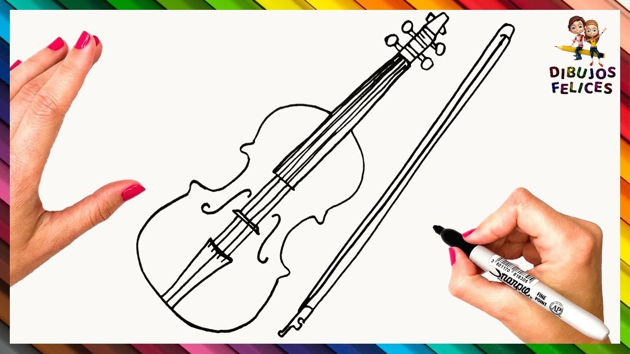 Cómo Dibujar Un Violin Paso A Paso ???? Dibujo Fácil De Violin