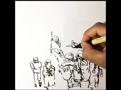 Dibujar soldados de guerra - Rapido y Facil