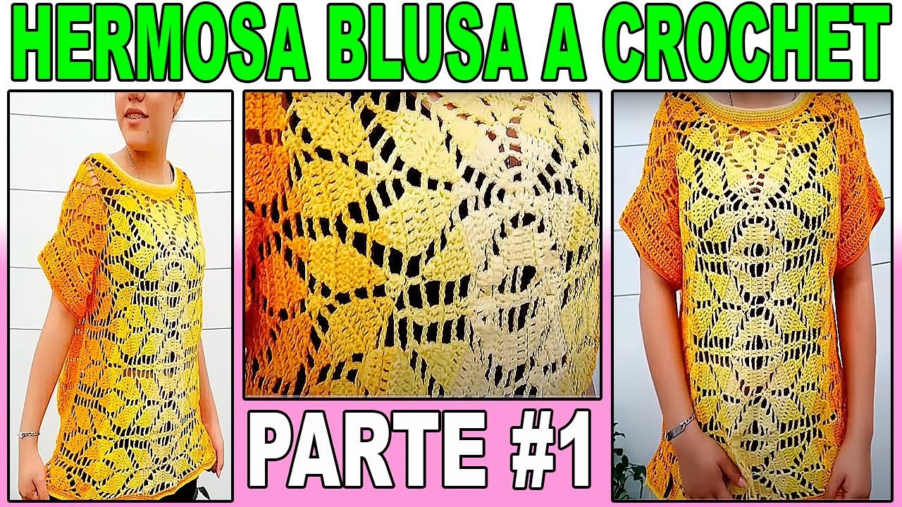 BLUSA DE HOJAS | BLUSA A CROCHET PUNTO DE HOJAS  | BLUSA DE HOJAS A CROCHET NUEVO DISEÑO parte #1