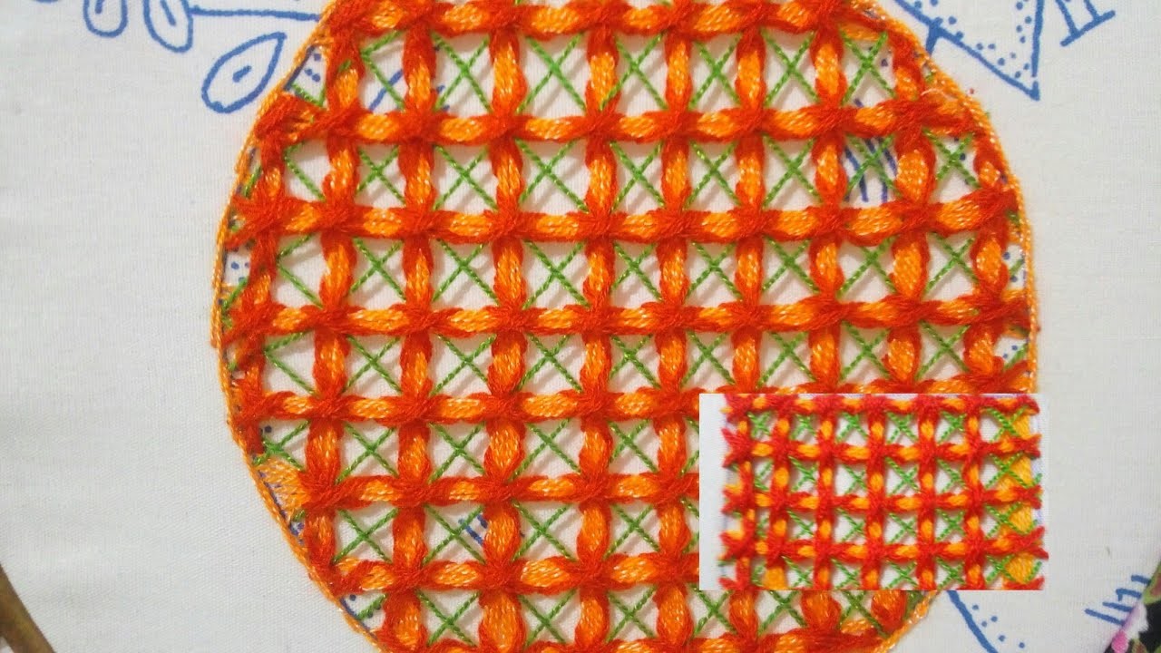 Bordado Fantasia diseños de naranja.Hand embroidery orange