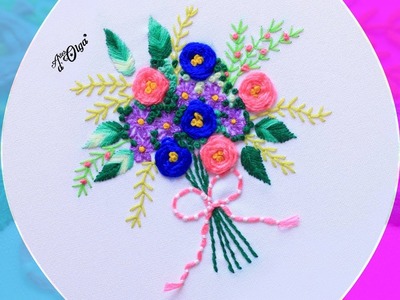 Cómo Bordar un Bouquet de Rosas y Margaritas | Rose and Daisy Flower Bouquet Embroidery