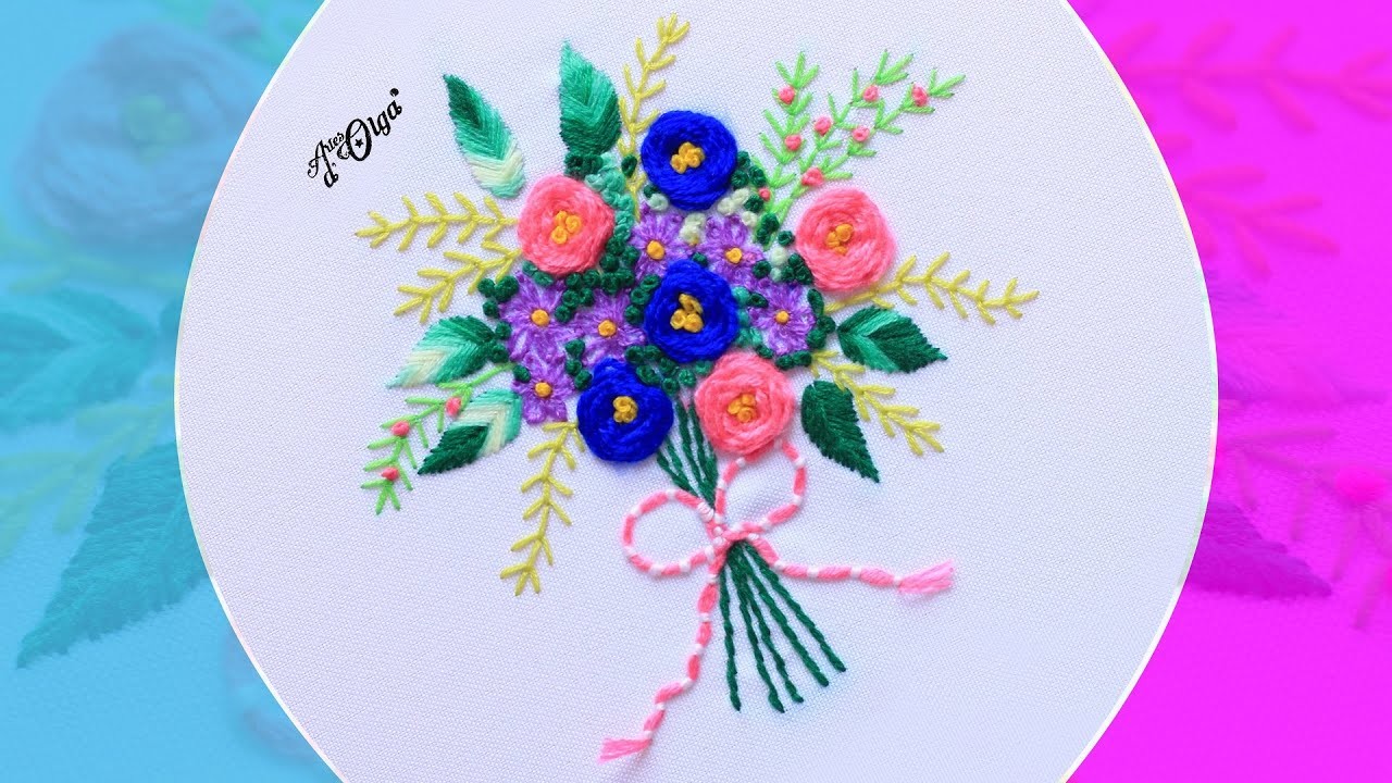 Cómo Bordar un Bouquet de Rosas y Margaritas | Rose and Daisy Flower Bouquet Embroidery