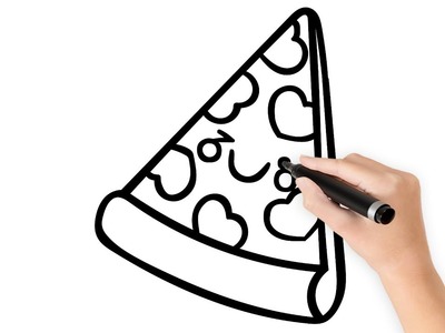 COMO DIBUJAR UNA REBANADA DE PIZZA