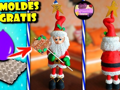 Diy Papa Noel parado con globos, tubos de cartón y material reciclado (Moldes Gratis) | Epdlm