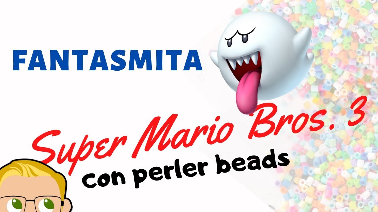 Fantasmita de Mario Bros con pixeles Hama - perler Beads