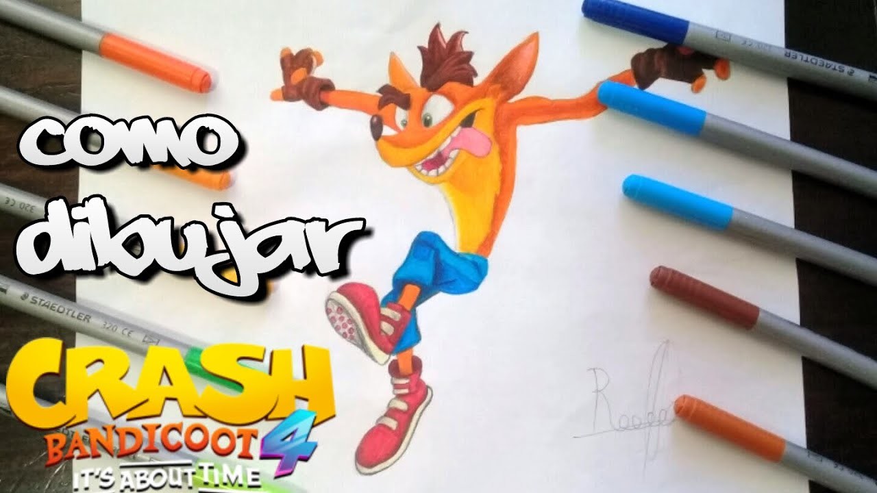 ¡Como dibujar a CRASH de Crash Bandicoot 4: It's About Time paso a paso!
