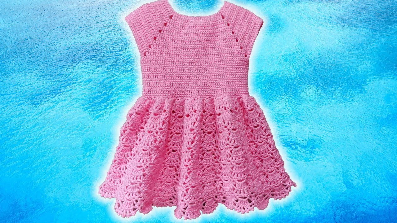 Vestidito rosa para niñas de 2 a 4 años | Tejido a CROCHET