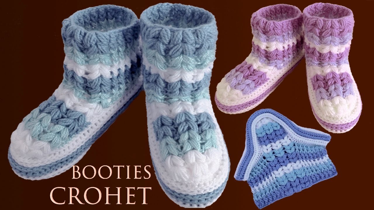 Zapatos Pantuflas a Crochet tamaño adulto Punto trenzas gruesas fácil de tejer con gancho