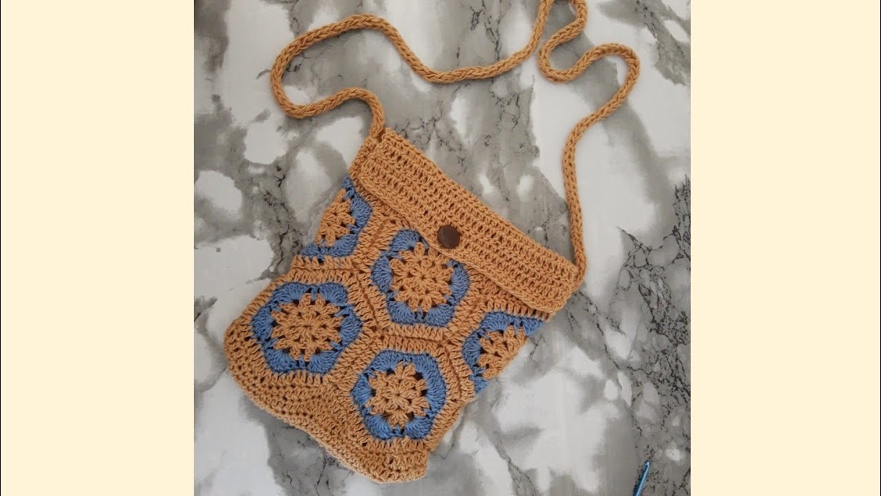 Bolsa Tejida a Crochet con Flores Africanas + Cómo hacer un cordón | Super Fácil Y Tapido