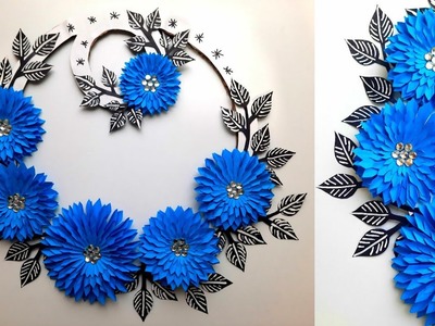 Colgante de pared de flores de papel fácil - Ideas de decoración para tu hogar