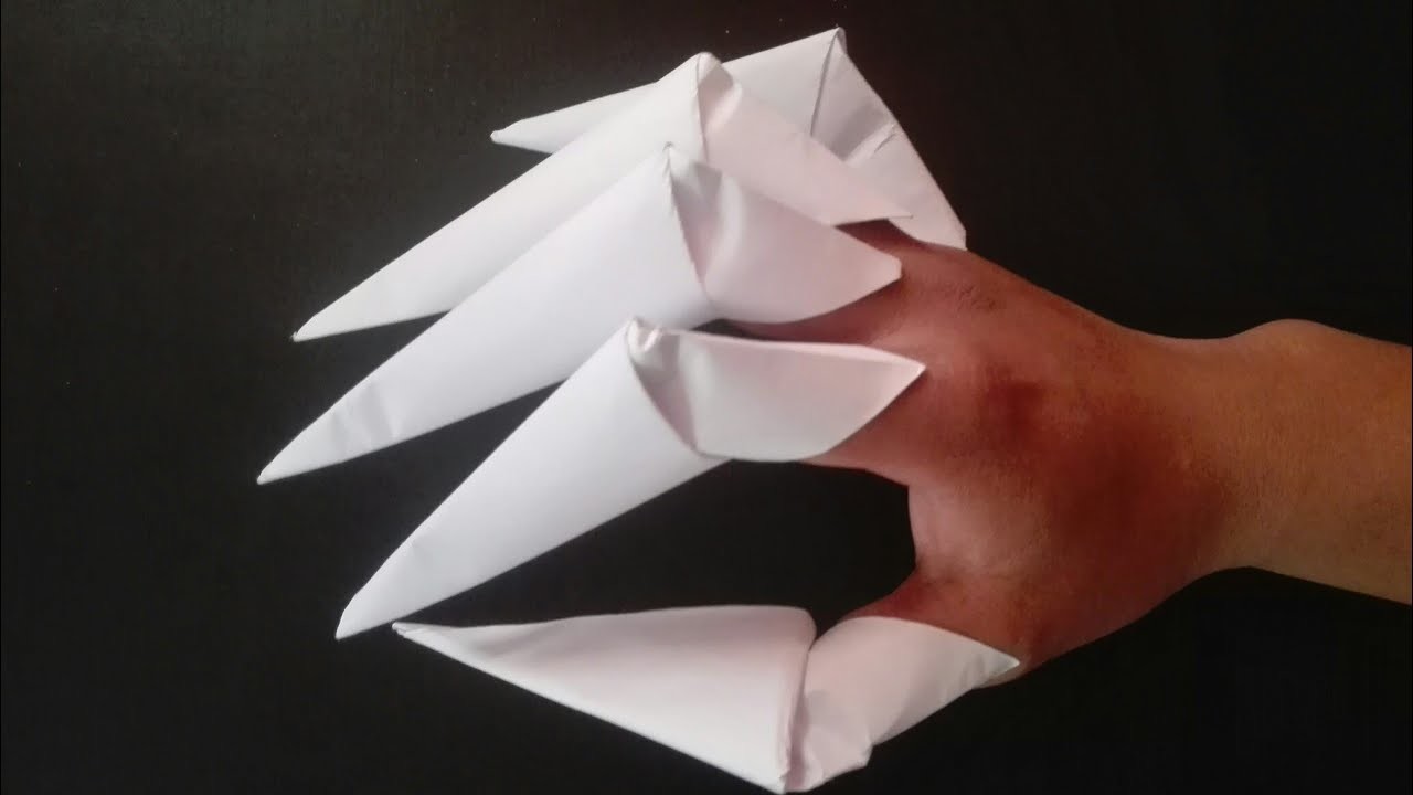 Como hacer GARRAS DE PAPEL - Origami fácil