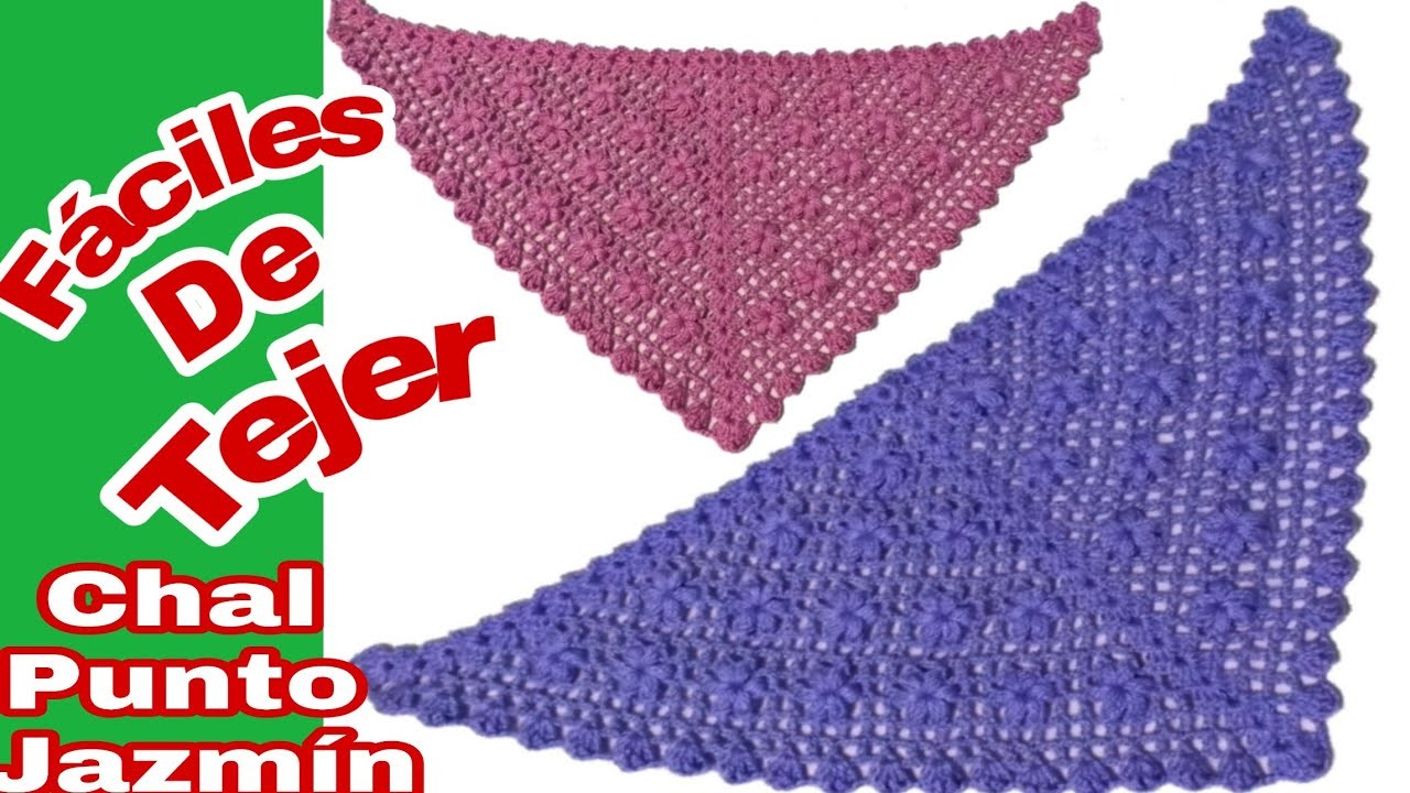 Cómo tejer un CHAL para fiestas a crochet en punto JAZMÍN
