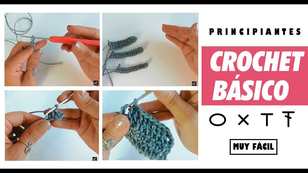 Curso básico de CROCHET 1.2  para Principiantes - Punto Bajo - Media Vareta - Vareta-