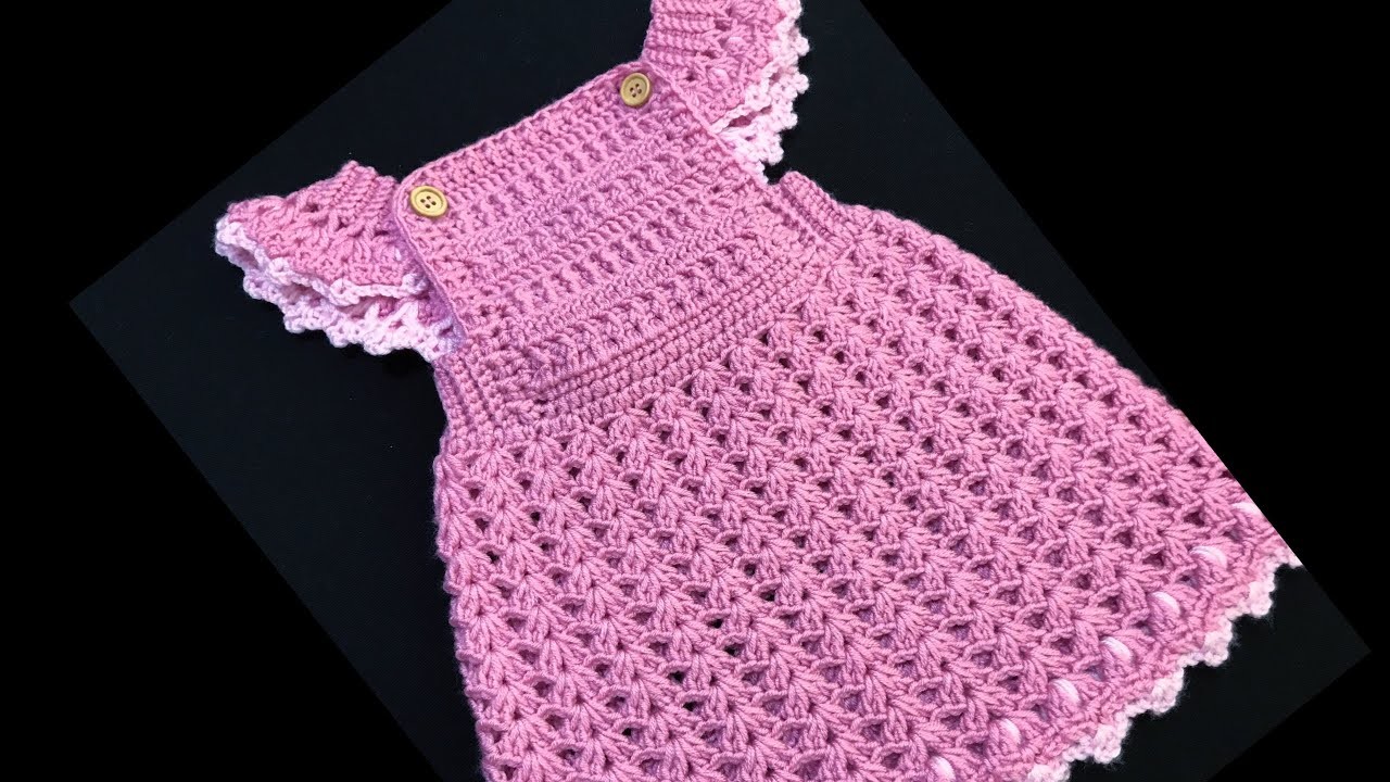 Overol con falda o jardinera para niñas a crochet o ganchillo paso a paso, pelele, Crochet for Baby