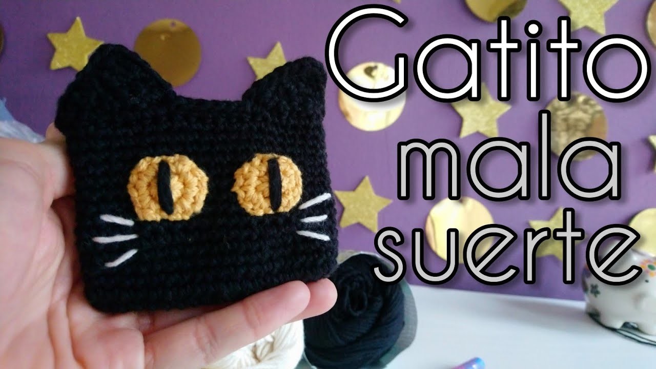 Tutorial monedero gatito mala suerte. cómo tejer a crochet amigurumi paso a paso