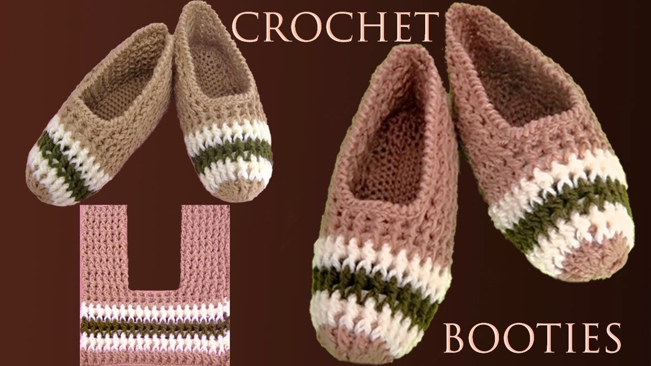 Zapatos a crochet tamaño adulto tejidos con ganchillo paso a paso en Punto elástico con diseños