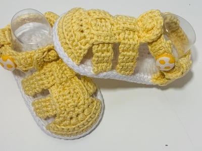 Huarachitos para bebe tejidos a crochet | 3 a 6 meses | paso a paso