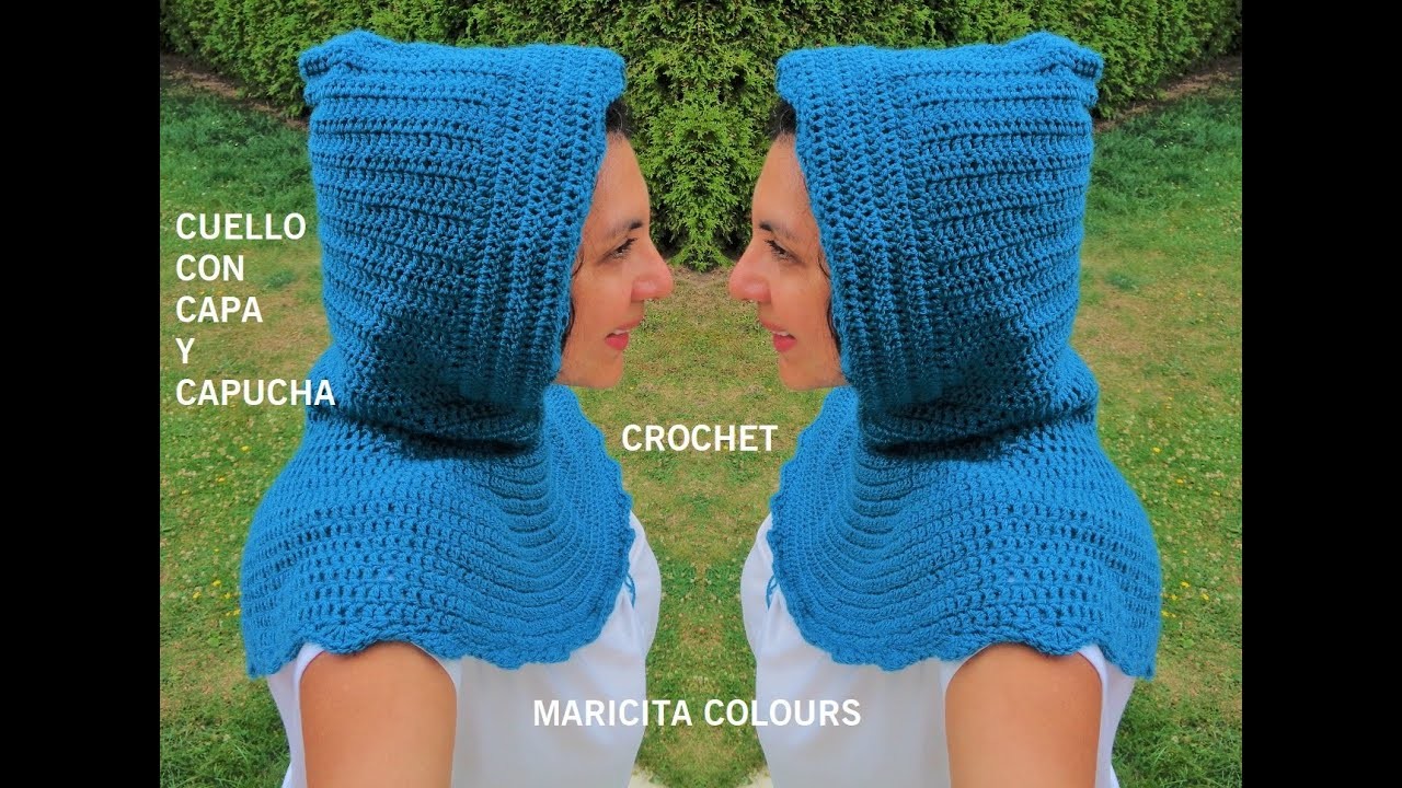 PONCHO CON CAPUCHA A CROCHET "Elizabeth" Tutorial por Maricita Colours