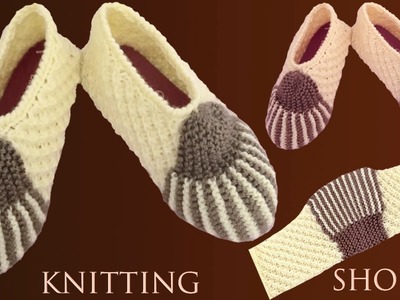 Zapatos a dos agujas tejidos en punto de flores en relieve 3D con diseños fáciles de tejer