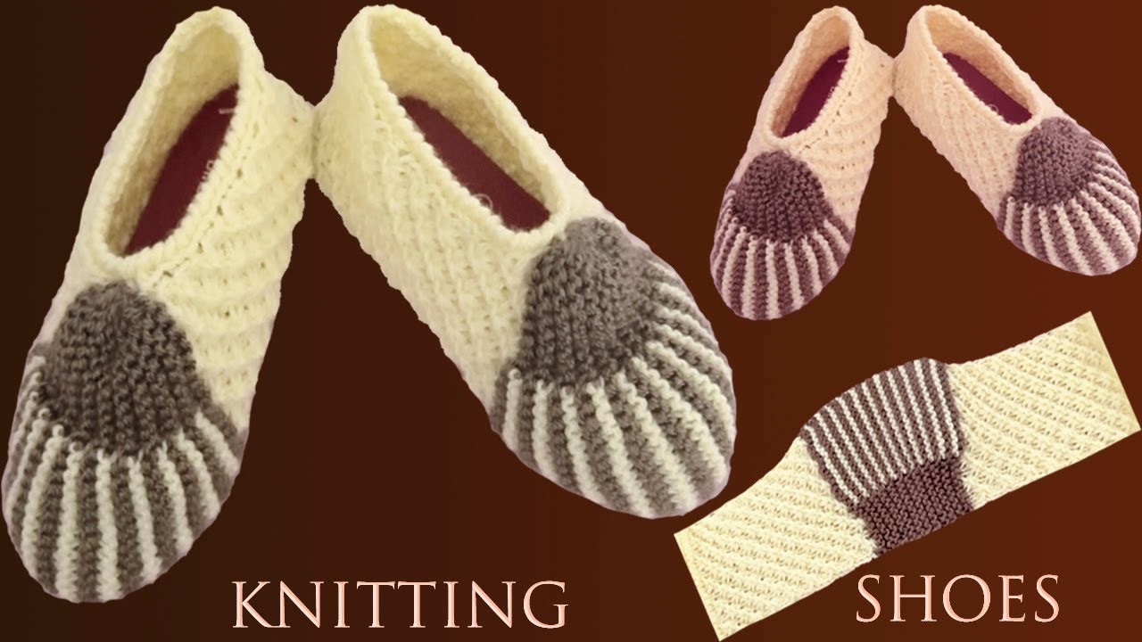 Zapatos a dos agujas tejidos en punto de flores en relieve 3D con diseños fáciles de tejer