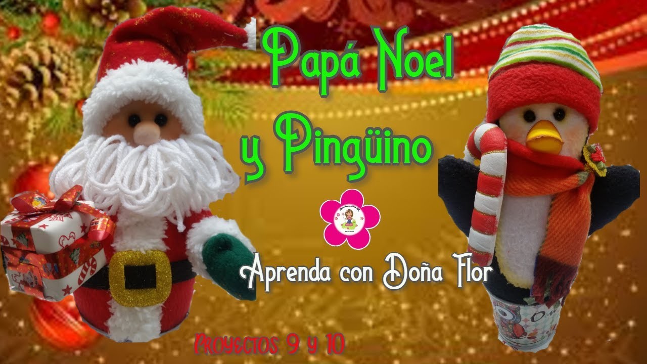 Colección Muñecos de Navidad 2020 (Papa Noel y Pingüino)