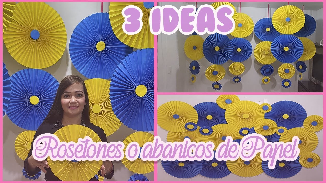 Como hacer rosetones o abanicos en cartulina. 3 ideas para decorar