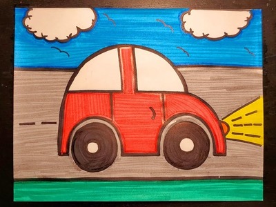 Dibujo Carro. Como Dibujar. Arte para niños. Fácil. Paso a Paso | How to Draw a Car. Art for kids ❤