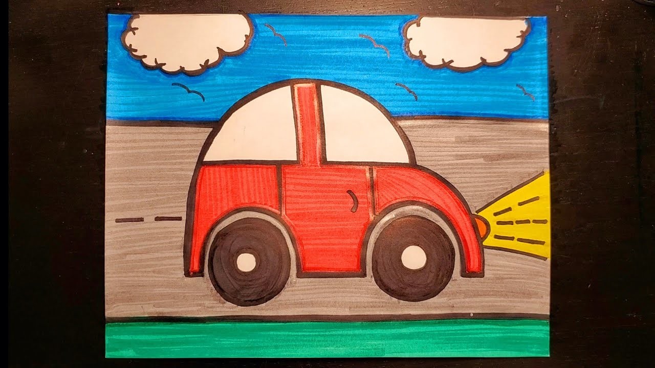 Dibujo Carro. Como Dibujar. Arte para niños. Fácil. Paso a Paso | How to Draw a Car. Art for kids ❤