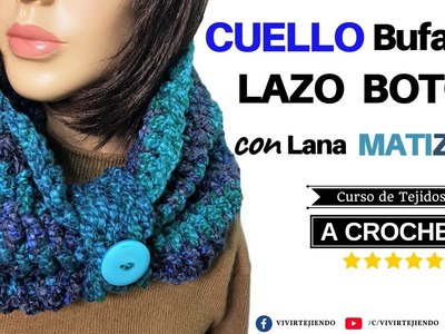 【Tejidos a CROCHET】✅ Cuello Bufanda a Crochet con Lana Gruesa | Técnica de Cadenas y Punto Alto