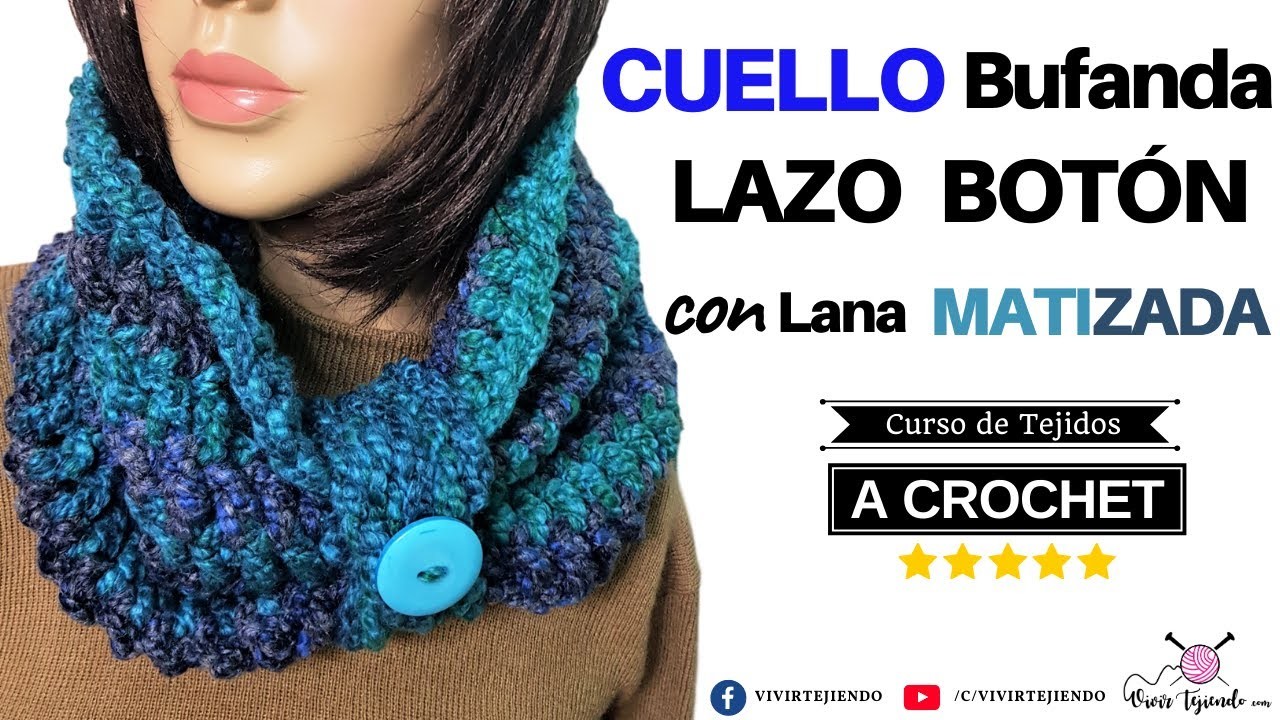【Tejidos a CROCHET】✅ Cuello Bufanda a Crochet con Lana Gruesa | Técnica de Cadenas y Punto Alto