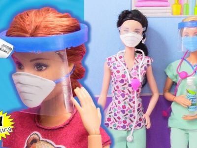 DIY???? Como hacer Mascarillas, Gel, Careta, y Accesorios para la Cuarentena en Miniatura para Barbie!!
