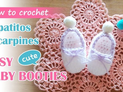 [ENG Sub] Easy Baby Booties - Zapatitos Escarpines de Crochet para Bebé muy fácil - Cute Baby Shoes