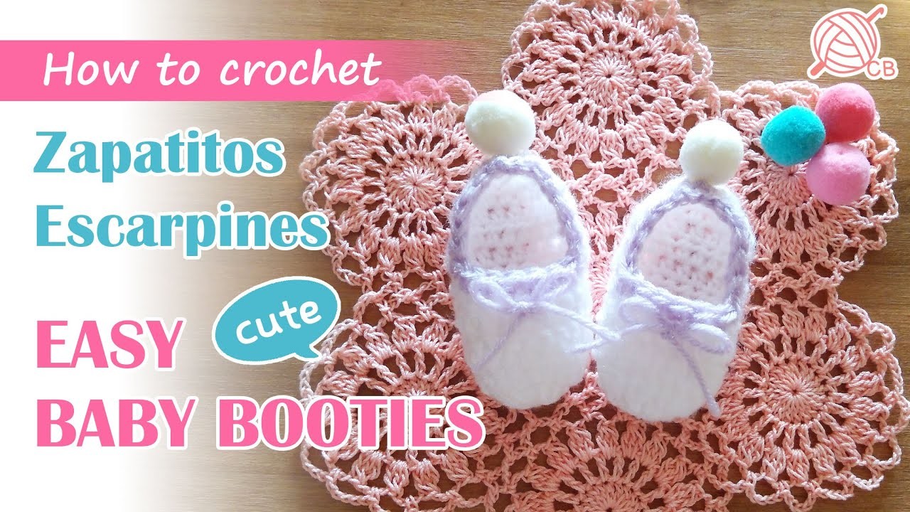 [ENG Sub] Easy Baby Booties - Zapatitos Escarpines de Crochet para Bebé muy fácil - Cute Baby Shoes