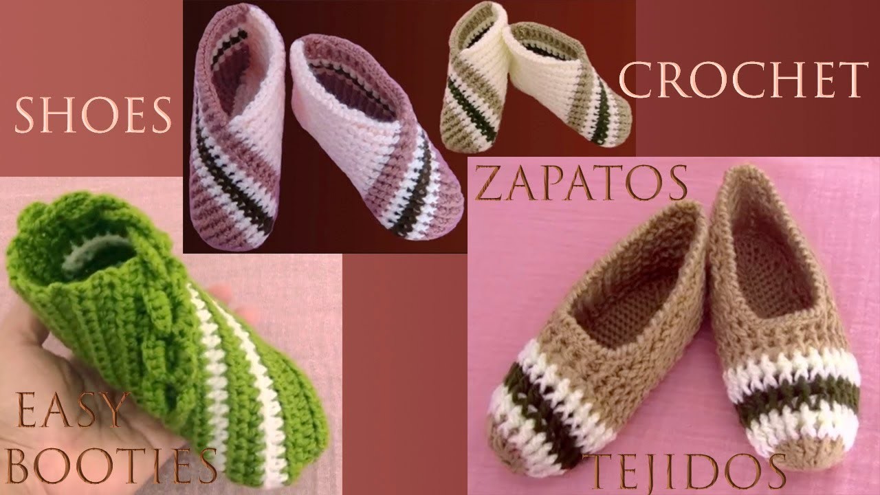 3 Zapatos a crochet tejidos con diseños fáciles de tejer con ganchillo