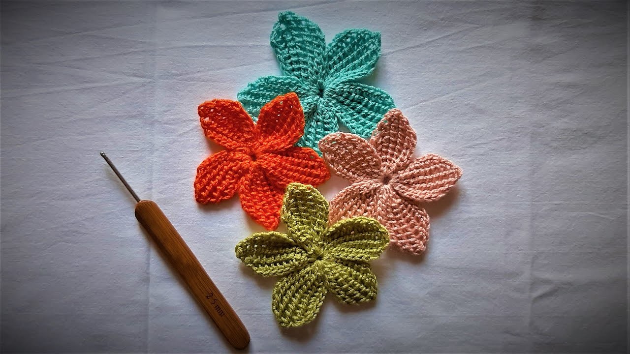 Cómo hacer FLOR SAKURA a crochet TUTORIAL paso a paso MUY FACIL