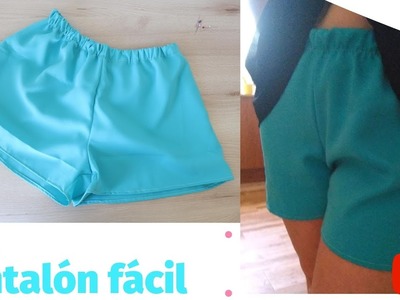 Cómo hacer un pantalón fácil con patrón a medida | How to make easy shorts with custom pattern #SEW