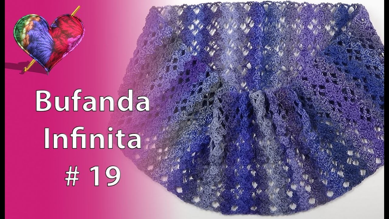 BUFANDA INFINITA en Crochet # 19 (Con 100gr. de Hilo)