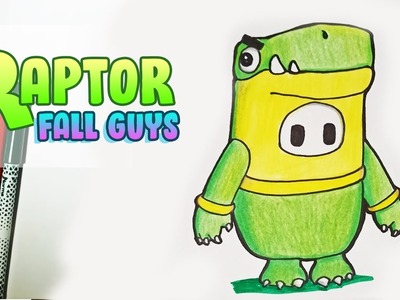 Cómo dibujar a Raptor de Fall Guys | How to draw Rex Fall Guys