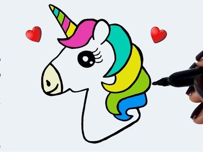 Cómo dibujar un lindo unicornio kawaii  ♥ Dibujos Kawaii - Dibujos para dibujar