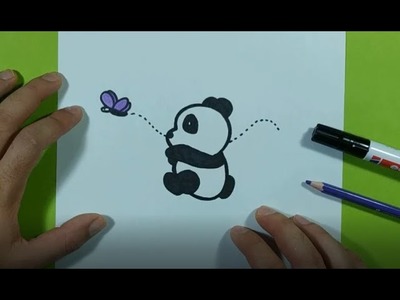 Como dibujar un oso panda paso a paso 12 | How to draw a panda 12