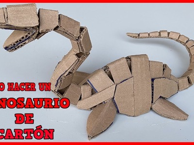 Como hacer un dinosaurio de cartón paso a paso  (Manualidades)