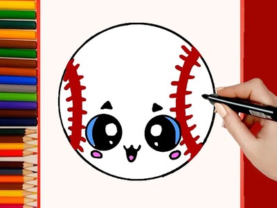 Cosas fáciles de dibujar béisbol Softbol Kawaii