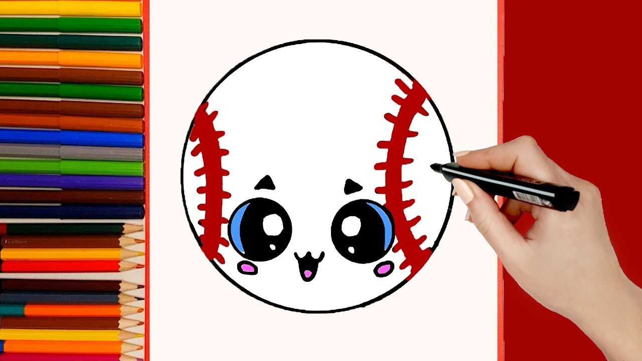 Cosas fáciles de dibujar béisbol Softbol Kawaii