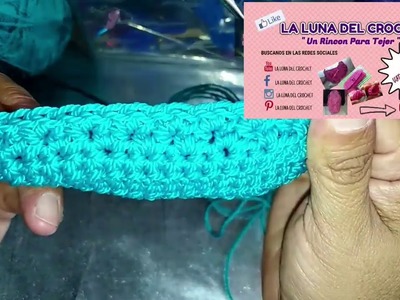 Monedero tejido a crochet en punto cesta. Crochet para zurdos