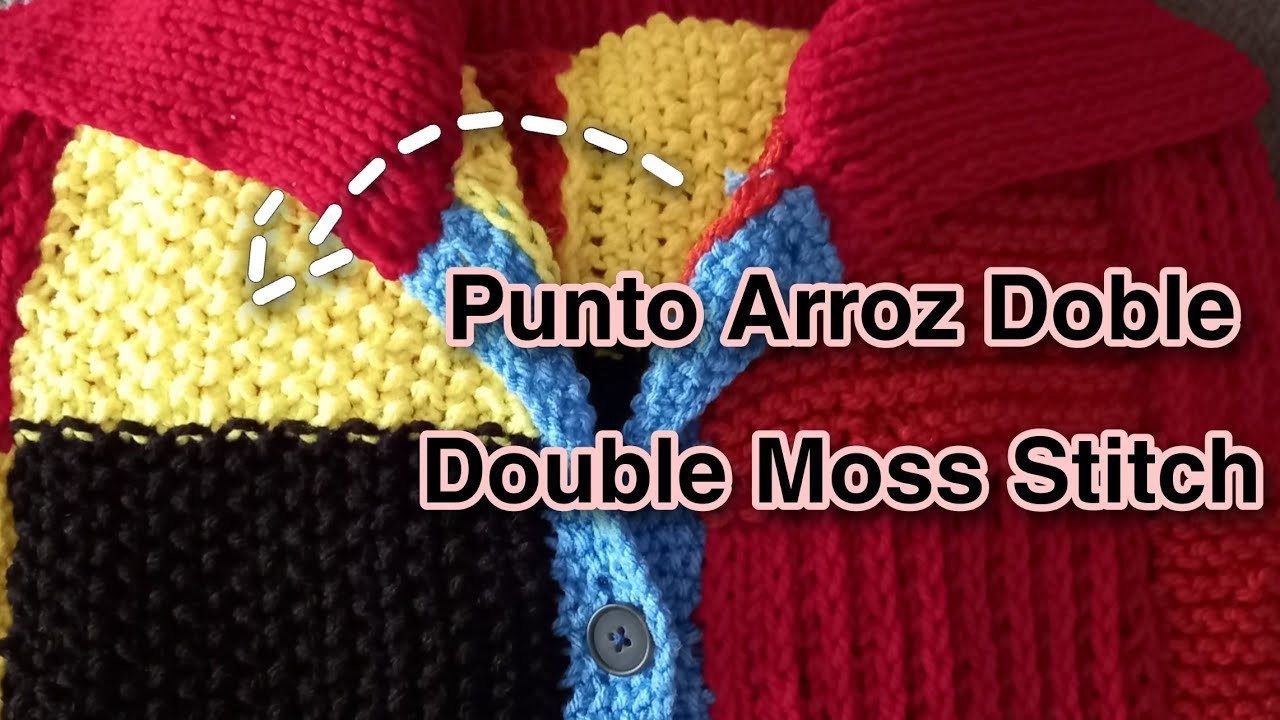 Punto Arroz Doble. Double moss stitch JW Anderson Pattern. cuadros amarillos