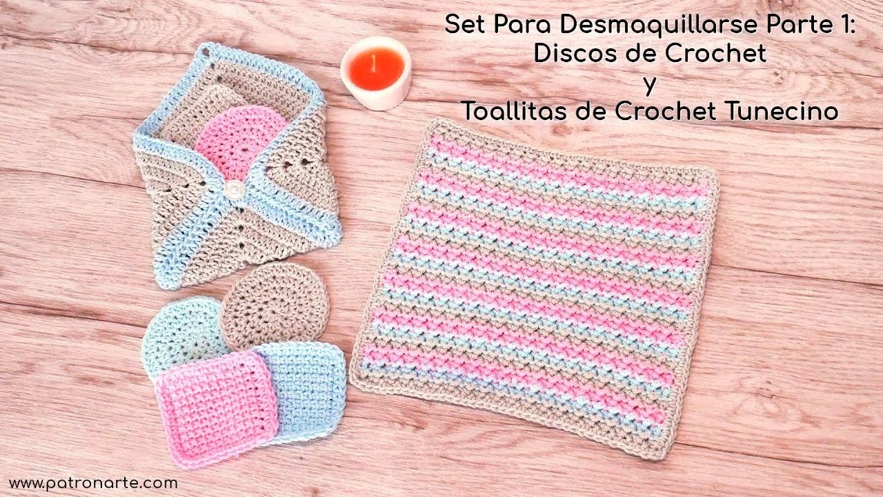 Set para Desmaquillarse Parte1: Discos y Toallitas Desmaquillantes de Crochet y Crochet Tunecino
