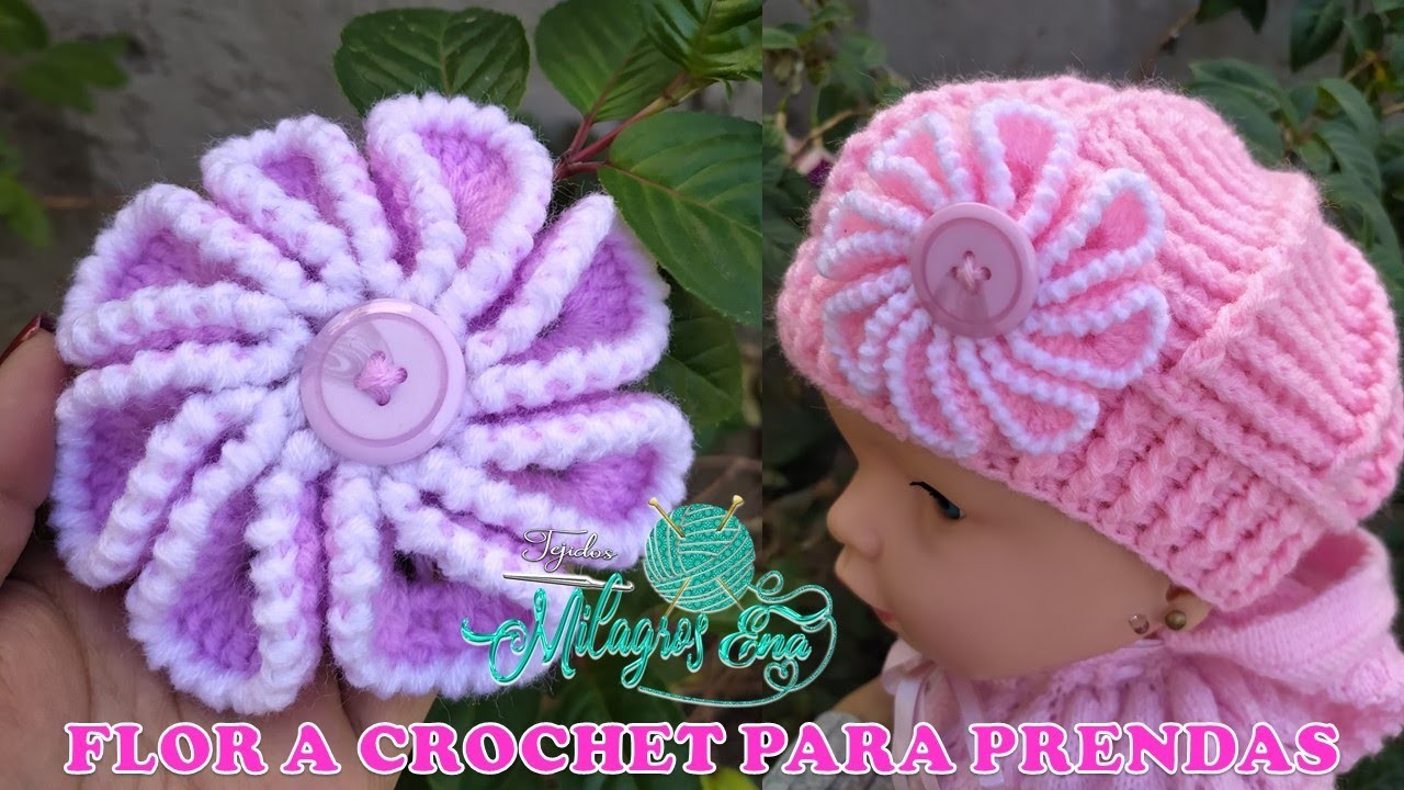 ZURDOS: Flor tejida a crochet para aplicar en boinas gorros vinchas y ponchos