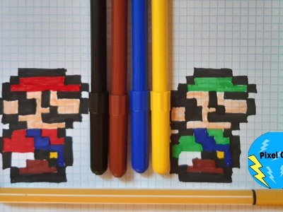 Como dibujar a Mario Bros y a Luigi pixel art