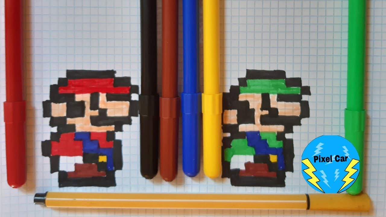 Como dibujar a Mario Bros y a Luigi pixel art